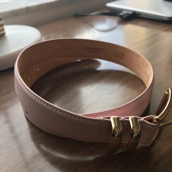 Philosophy pink leather belt, size 40 - Picture 7 of 12